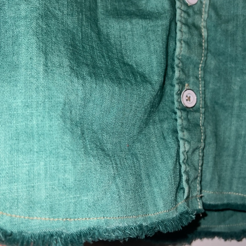 Free People Before Sunrise Ombré Button Down Shirt Blue/Green Size Small - Picture 8 of 13